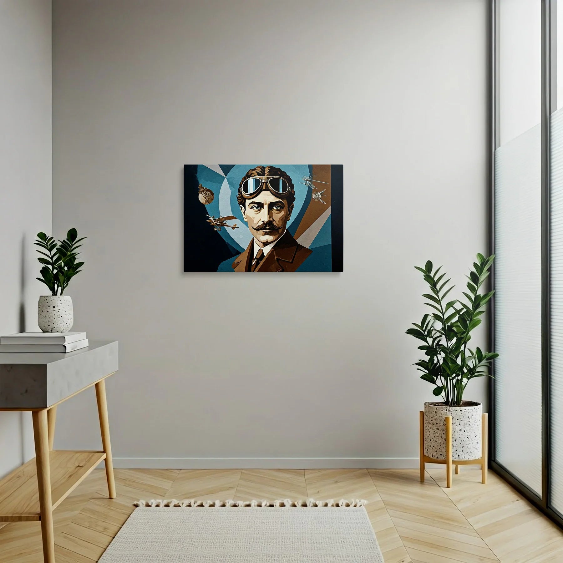 Tablou Modern - Portret Cubist cu Influențe Aeronautice - vedere hol