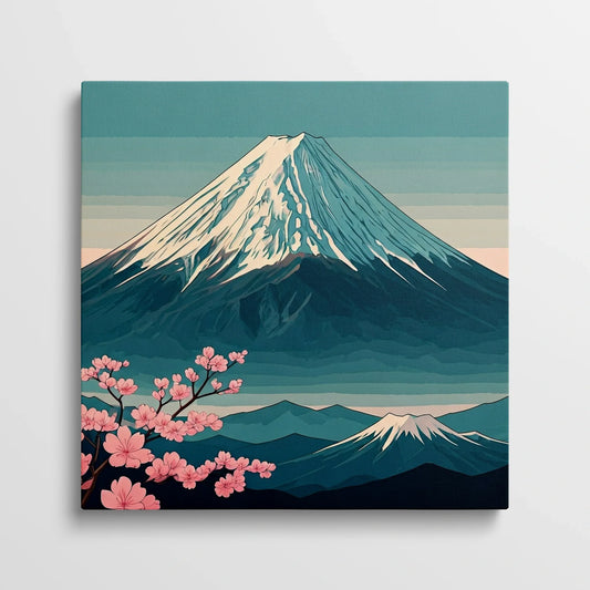 Tablou Modern - Portret Geometric Al Muntelui Fuji - vedere din fata