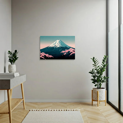 Tablou Modern - Muntele Fuji în Nuanțe Geometrice - vedere hol