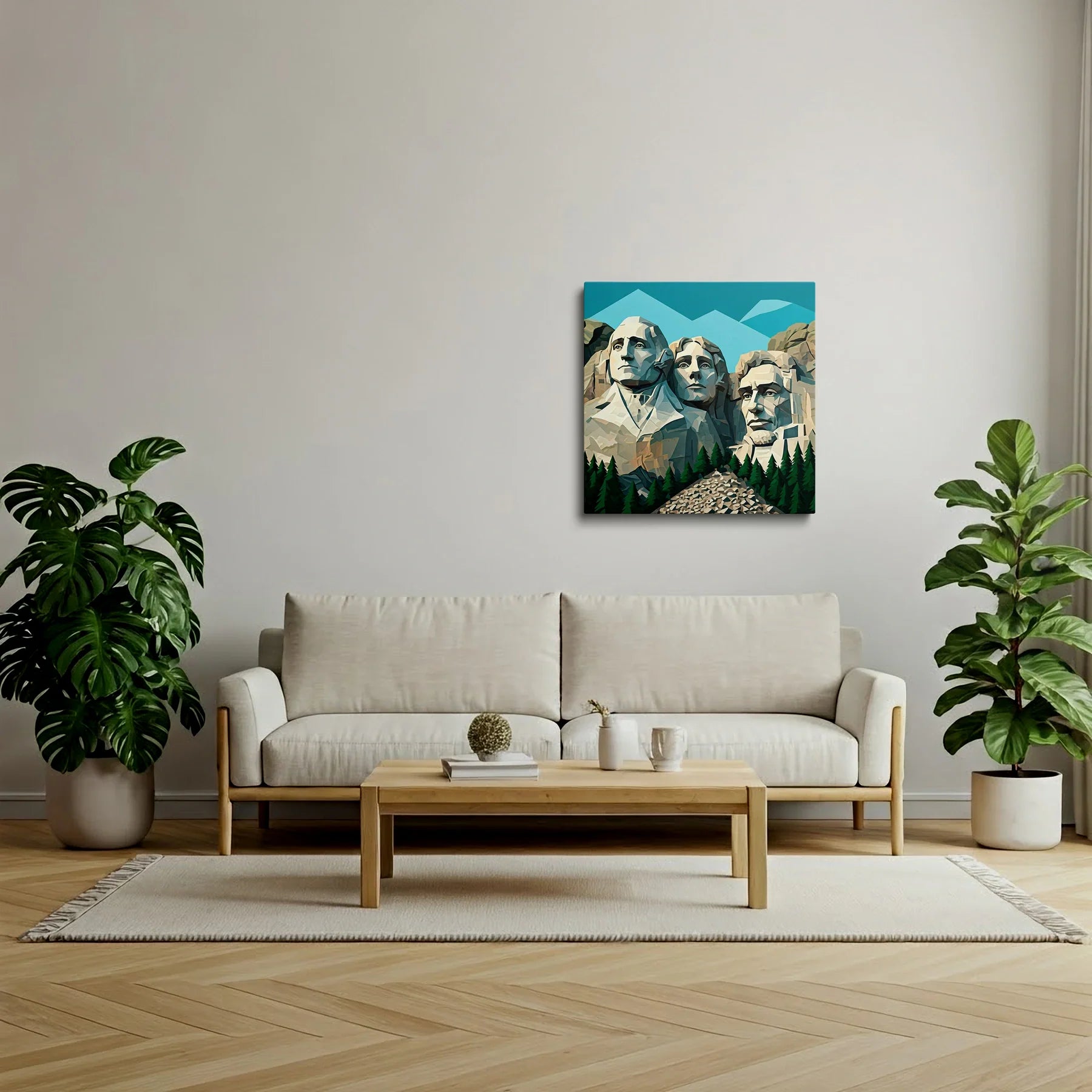 Tablou Modern - Portret Geometric Inspirat Din Istorie - vedere living