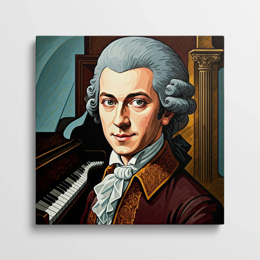Tablou Modern - Portret Cubist Al Lui Mozart - vedere din fata