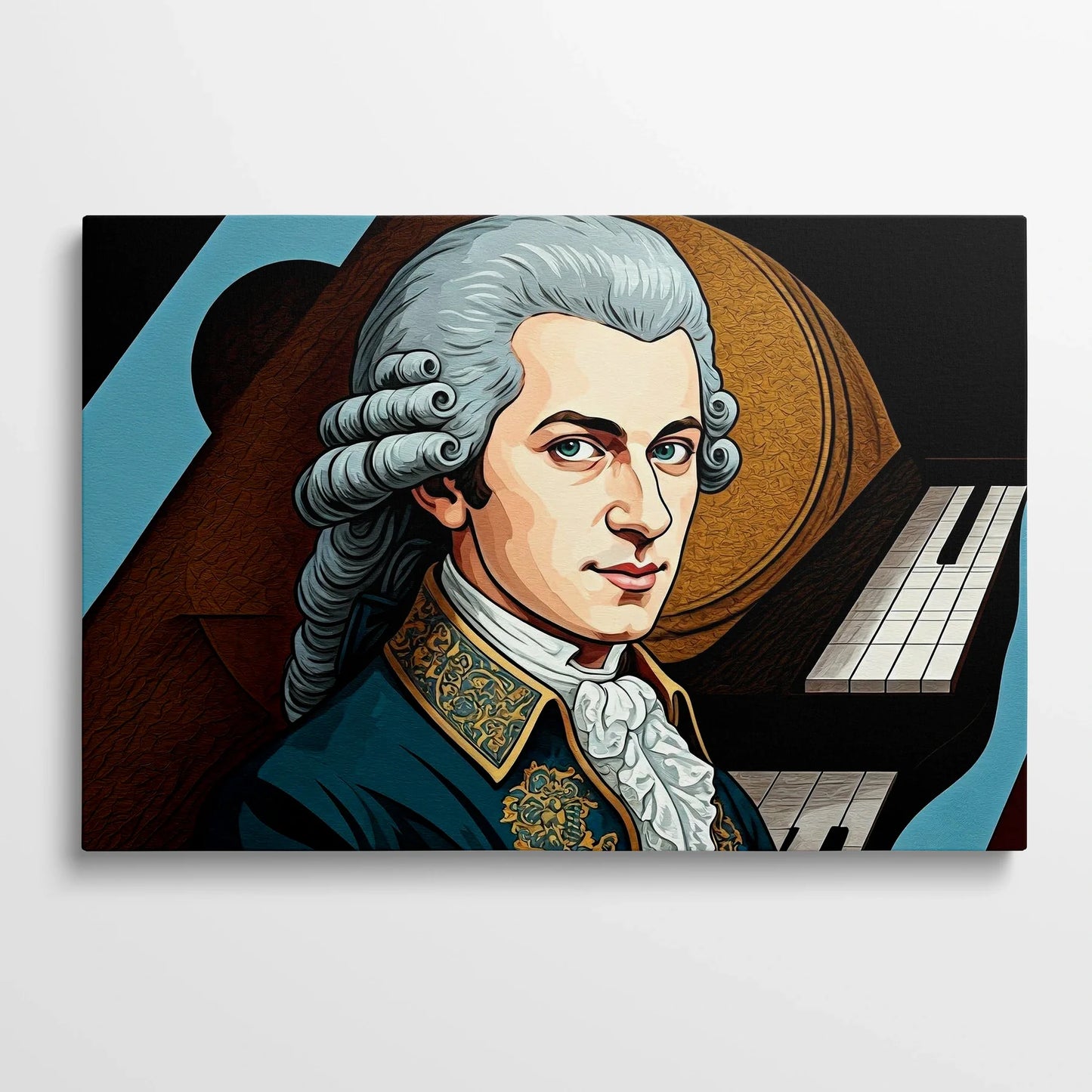Tablou Modern - Portret Cubist Geometric Mozart - vedere din fata