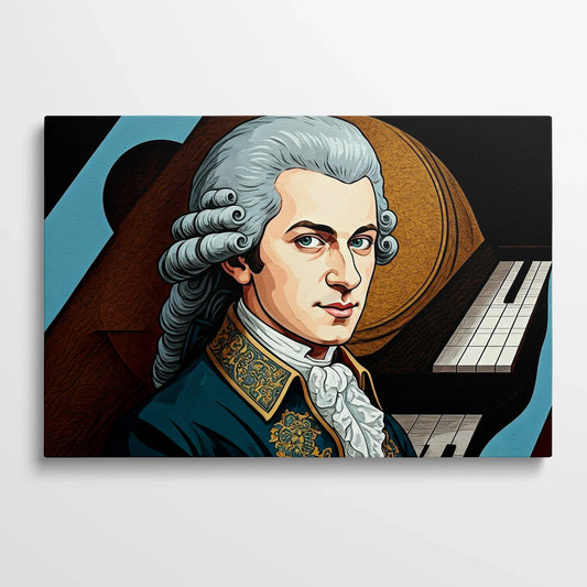 Tablou Modern - Portret Cubist Geometric Mozart - vedere din fata