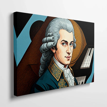 Tablou Modern - Portret Cubist Geometric Mozart - vedere din lateral