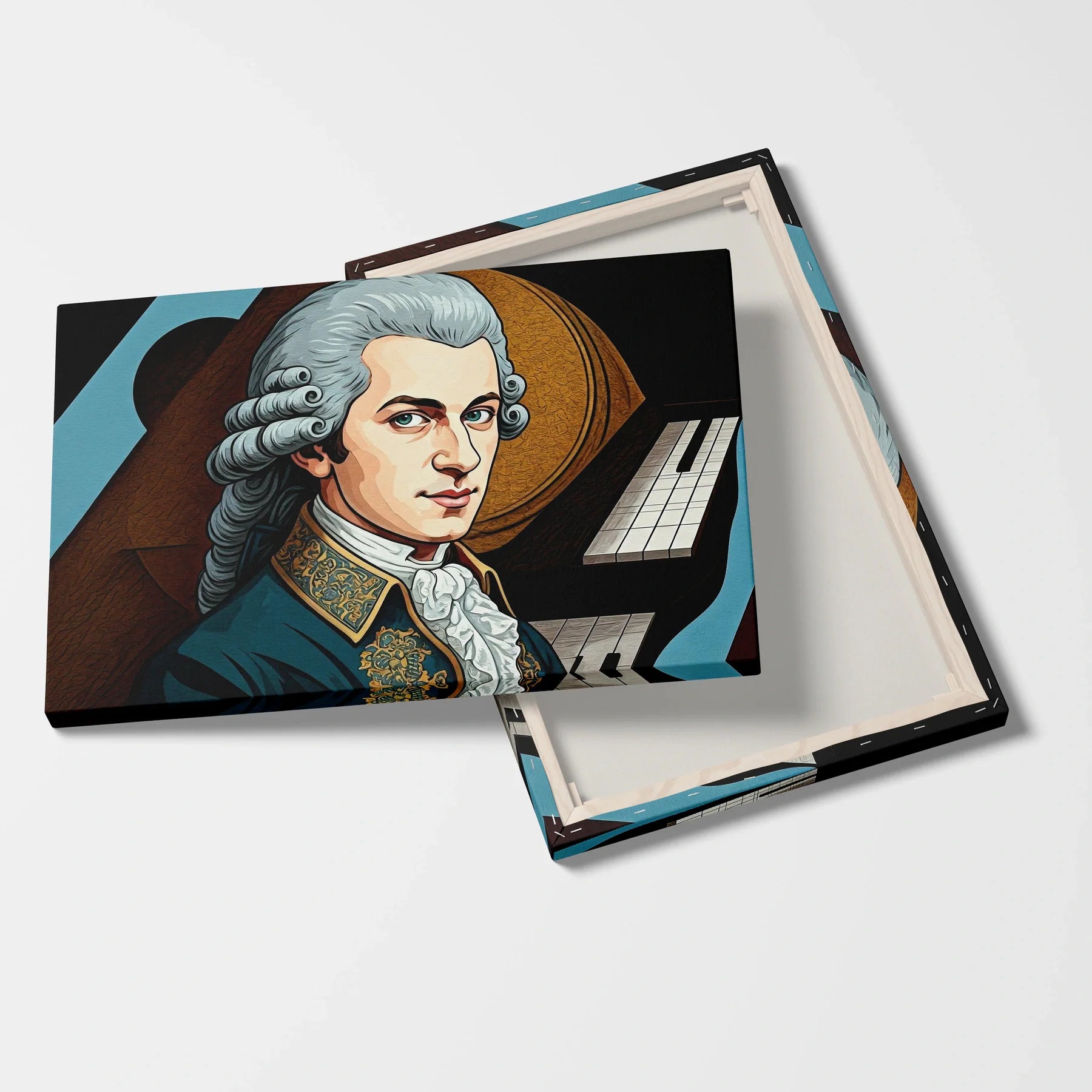 Tablou Modern - Portret Cubist Geometric Mozart - vedere fata verso
