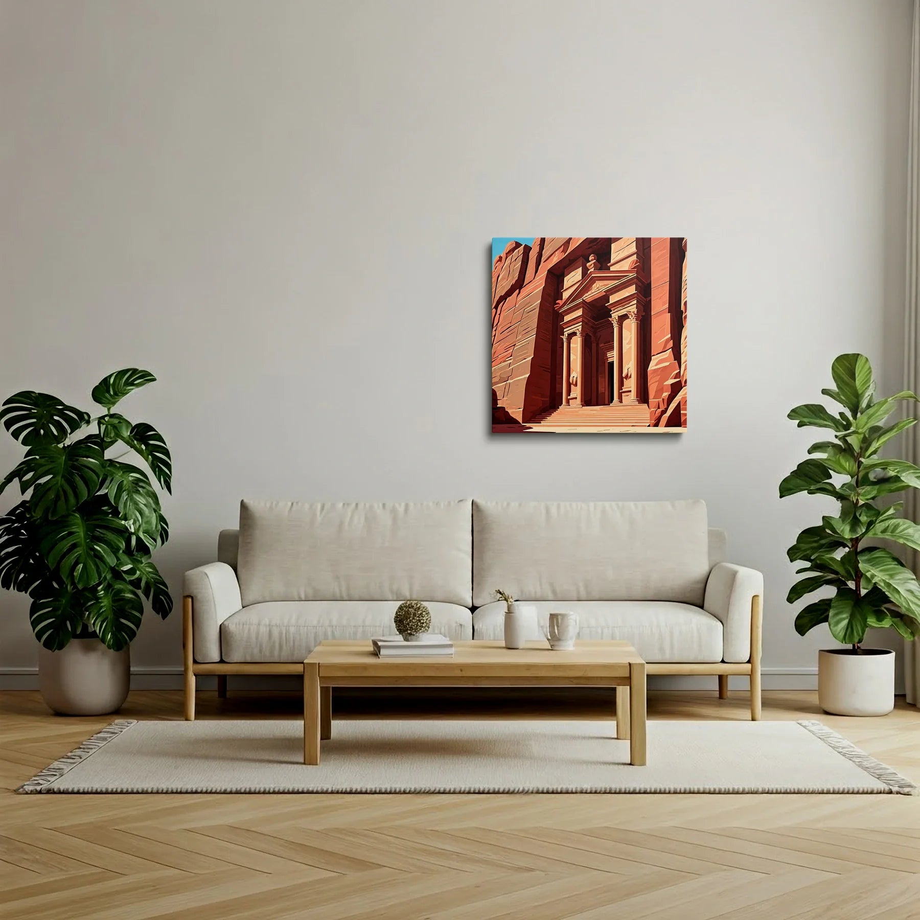Tablou Modern - Portret Geometric Inspirat de Petra - vedere living