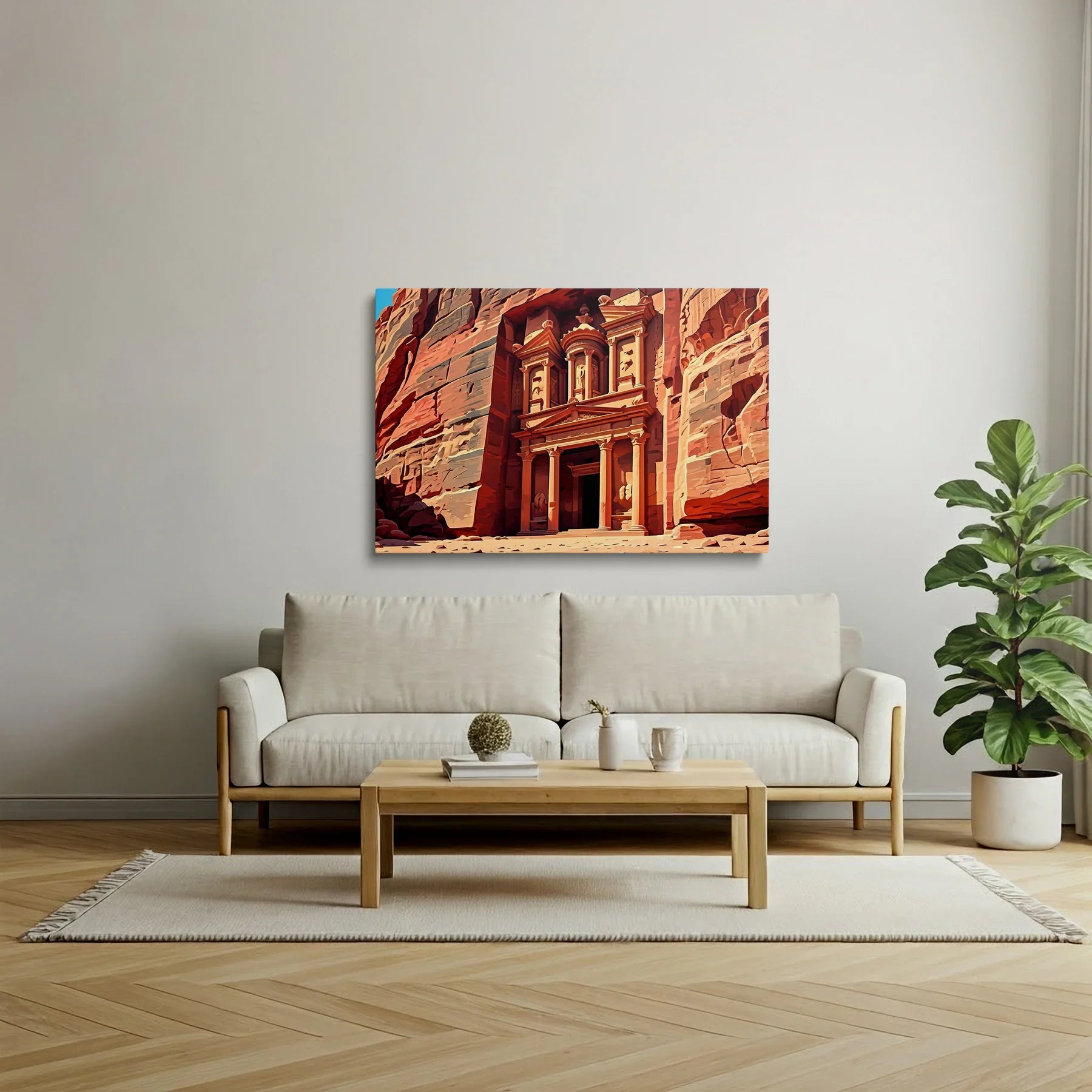 Tablou Modern - Portret Geometric Inspirat de Petra 2 - vedere living