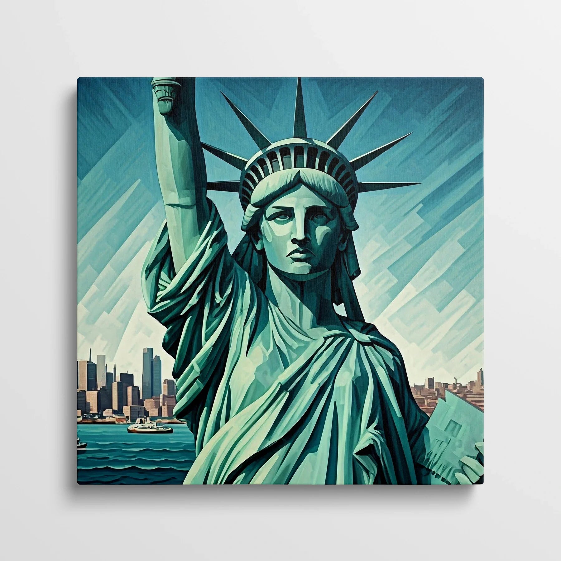 Tabloul Modern - Statue Of Liberty Geometric Art - vedere din fata