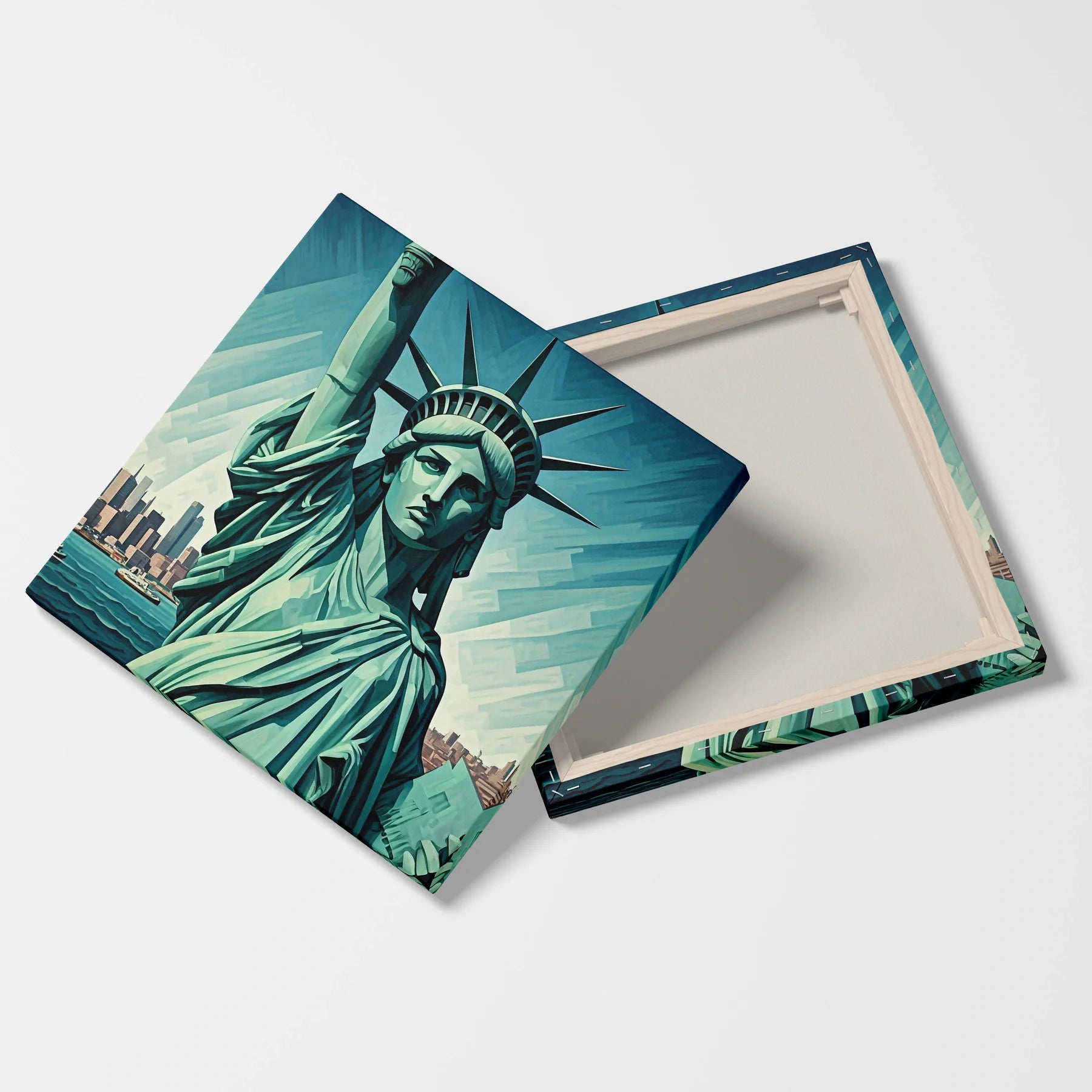 Tabloul Modern - Statue Of Liberty Geometric Art - vedere fata verso