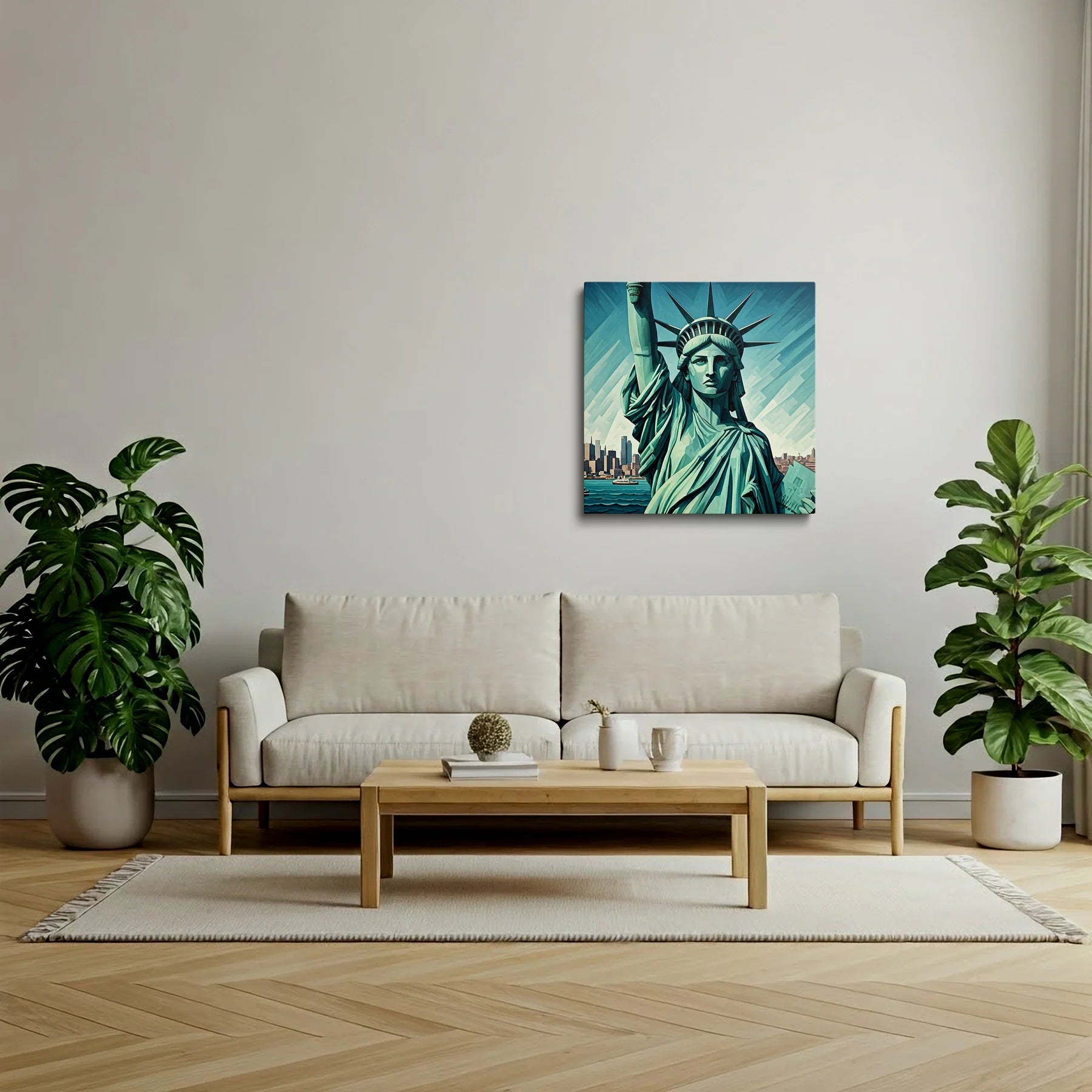 Tabloul Modern - Statue Of Liberty Geometric Art - vedere living