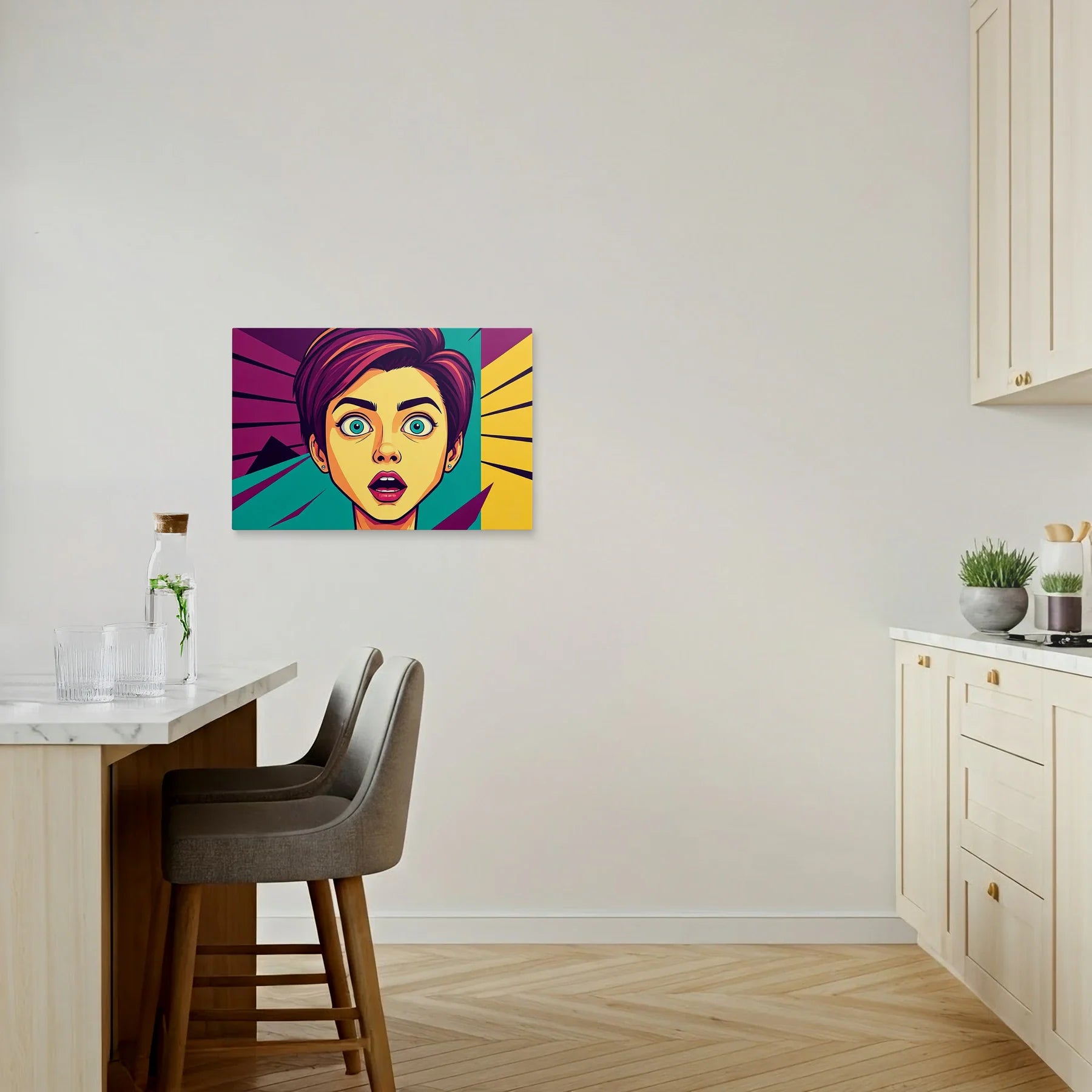 Tablou Modern - Portret Geometric Colorat 2 - vedere bucatarie