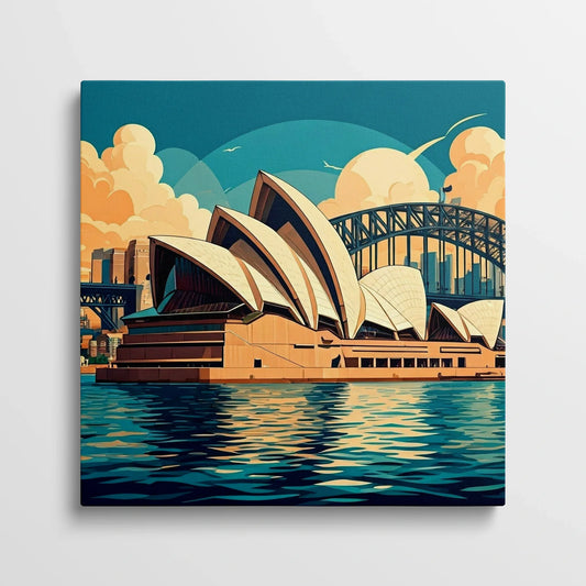 Tablou Modern - Portret Geometric Al Operei Din Sydney - vedere din fata