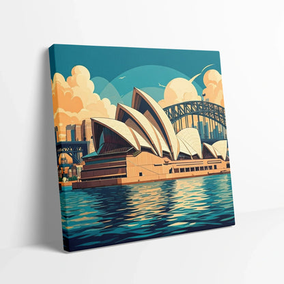 Tablou Modern - Portret Geometric Al Operei Din Sydney - vedere din lateral