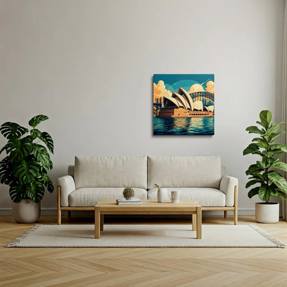 Tablou Modern - Portret Geometric Al Operei Din Sydney - vedere living