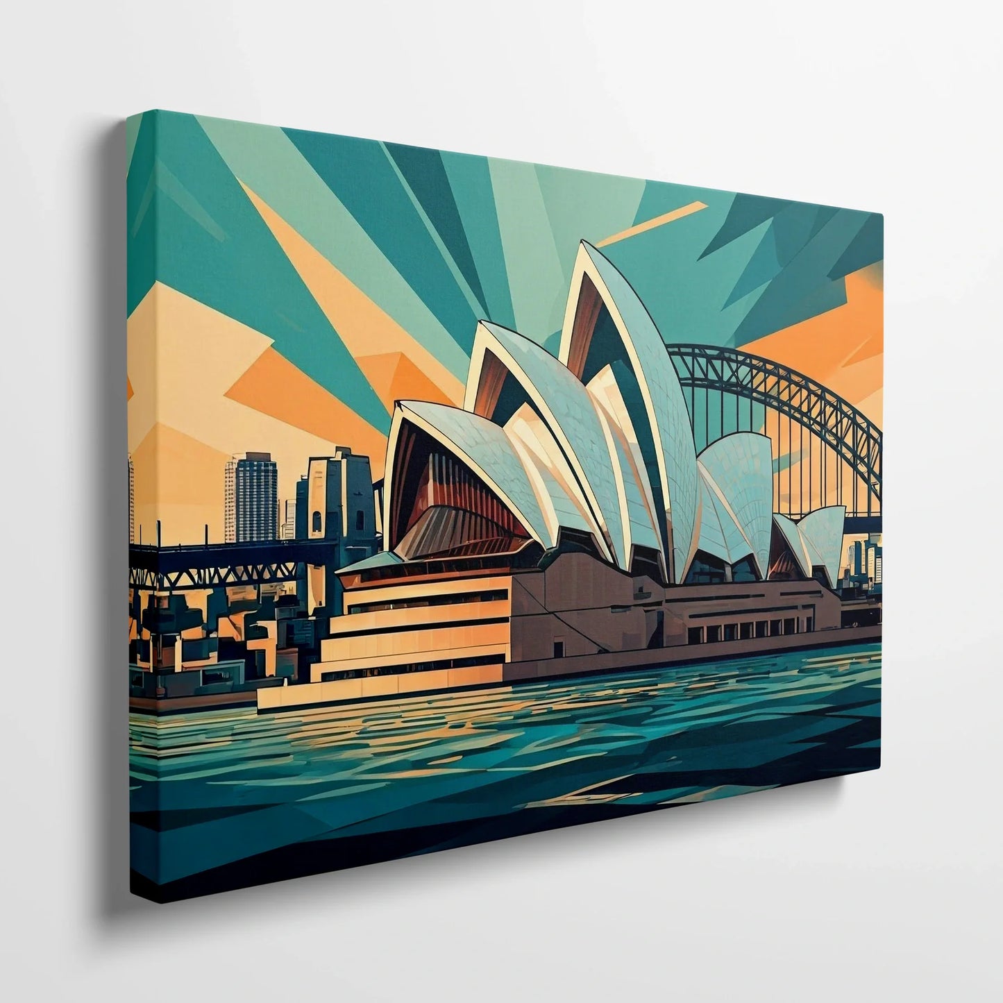 Tablou Modern - Opera Din Sydney în Stil Cubist - vedere din lateral