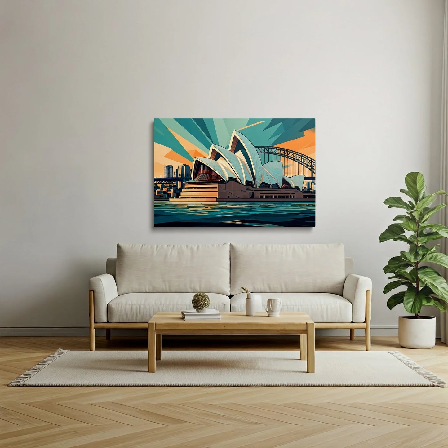 Tablou Modern - Opera Din Sydney în Stil Cubist - vedere living