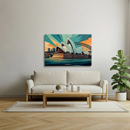 Tablou Modern - Opera Din Sydney în Stil Cubist - vedere living