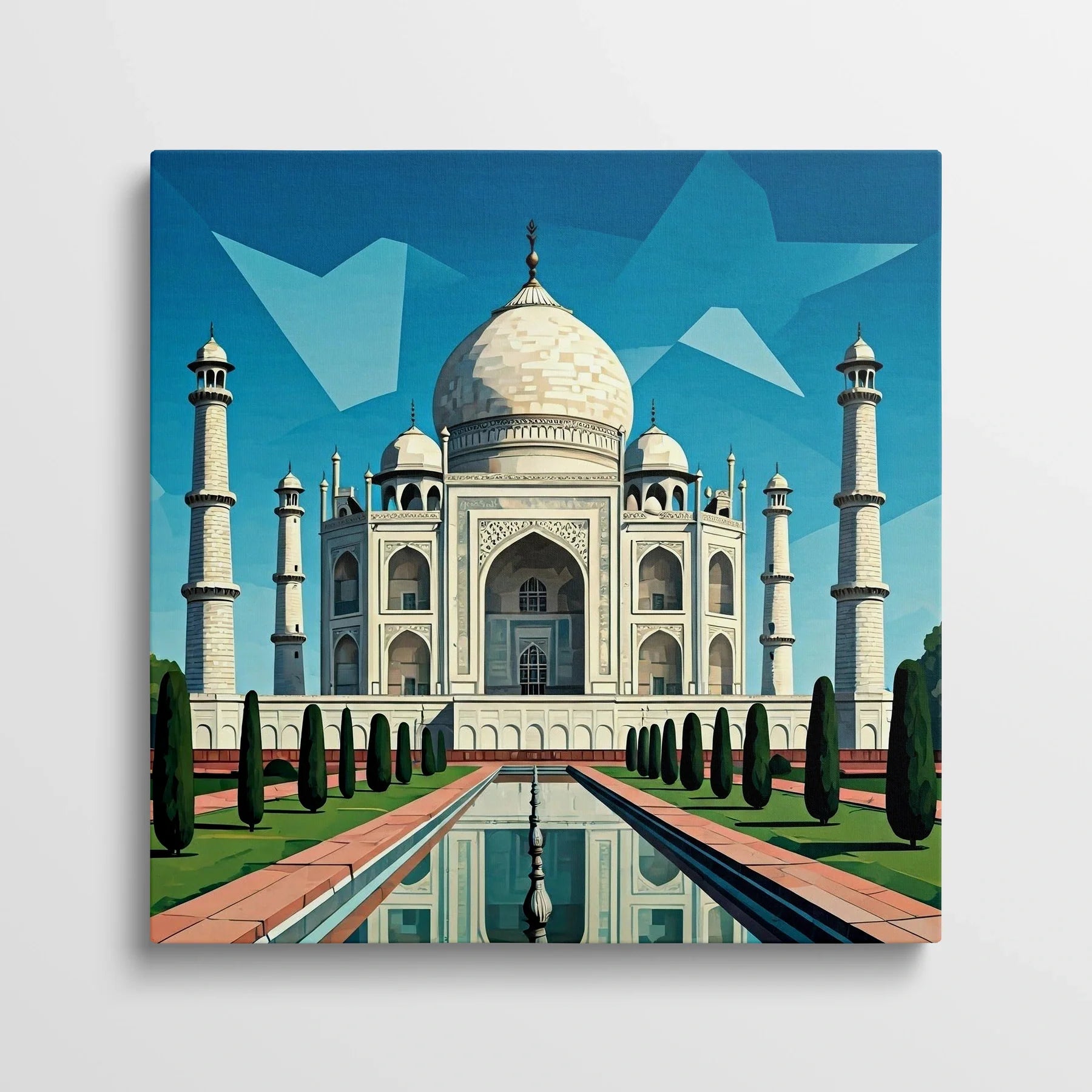 Tablou Modern - Portret Geometric Al Taj Mahal - vedere din fata
