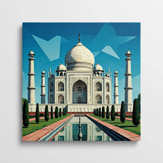 Tablou Modern - Portret Geometric Al Taj Mahal - vedere din fata