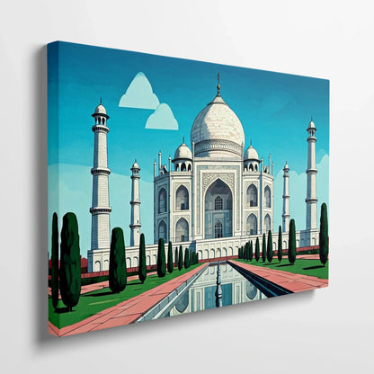 Tablou Modern - Portret Geometric Al Taj Mahal 2 - vedere din lateral
