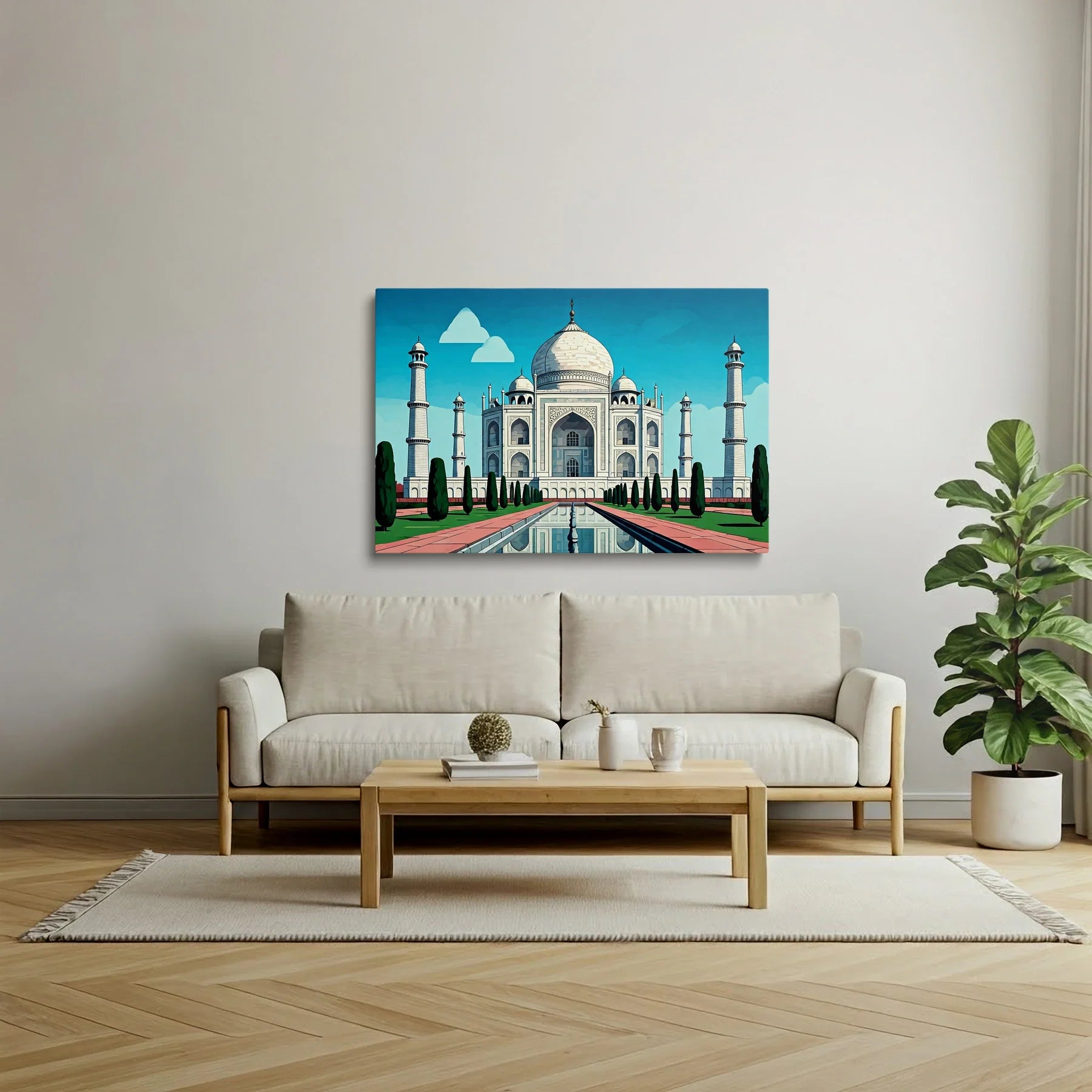 Tablou Modern - Portret Geometric Al Taj Mahal 2 - vedere living