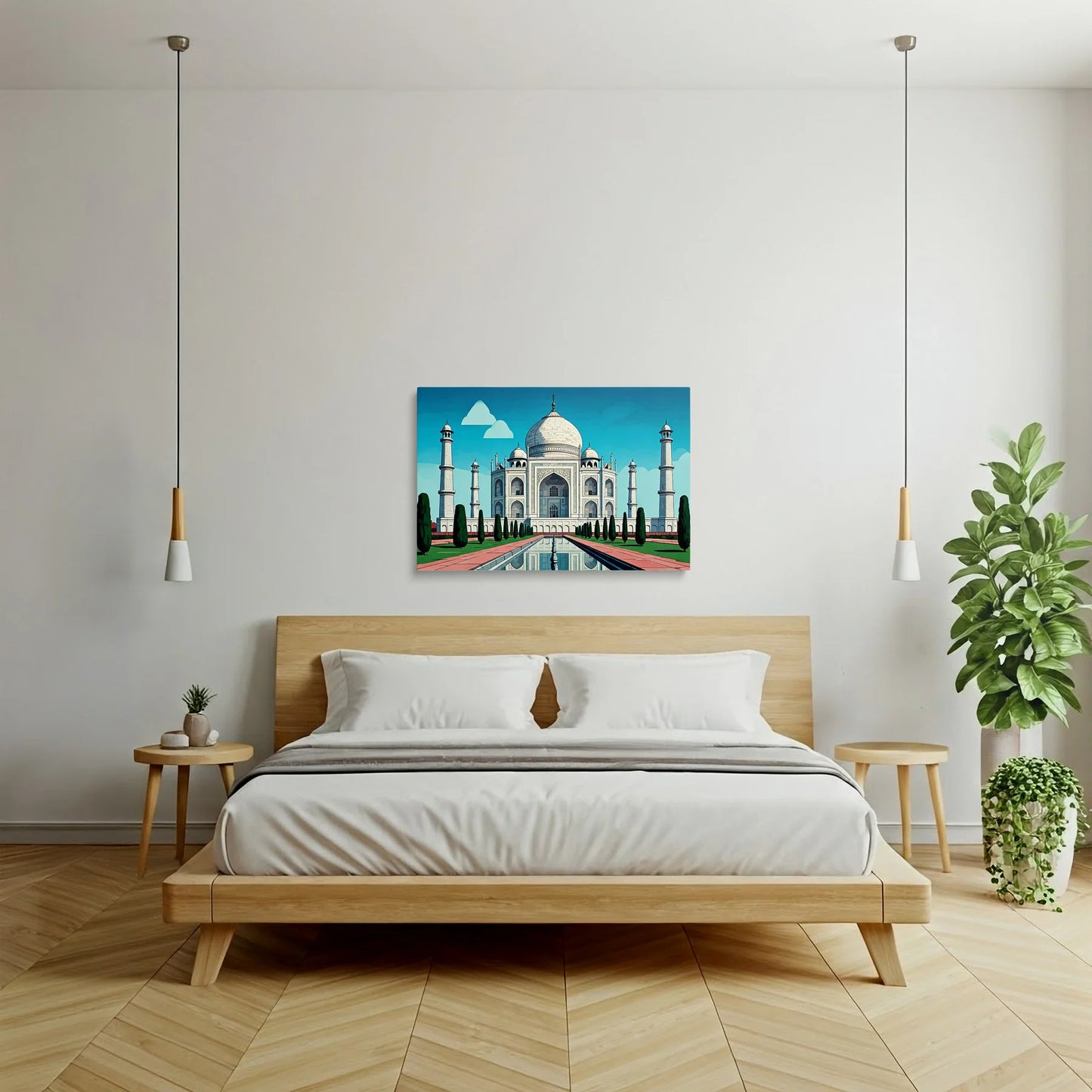 Tablou Modern - Portret Geometric Al Taj Mahal 2 - vedere dormitor