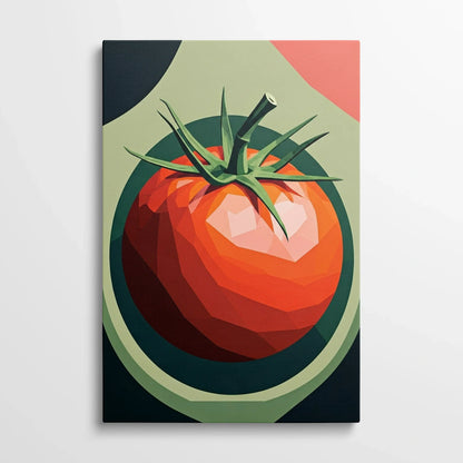 Tablou Modern - Portret Geometric de Roșie - vedere din fata