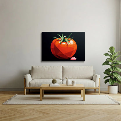 Tablou Modern - Portret Geometric Al Roșiei - vedere living