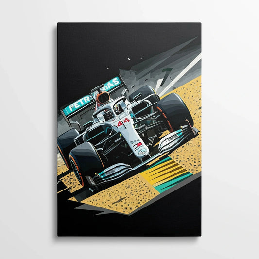 Tablou Modern - Scenă Din Formula 1 în Stil Cubist
