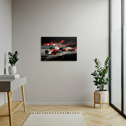 Tablou Modern - Coliziune Iconică în Formula 1