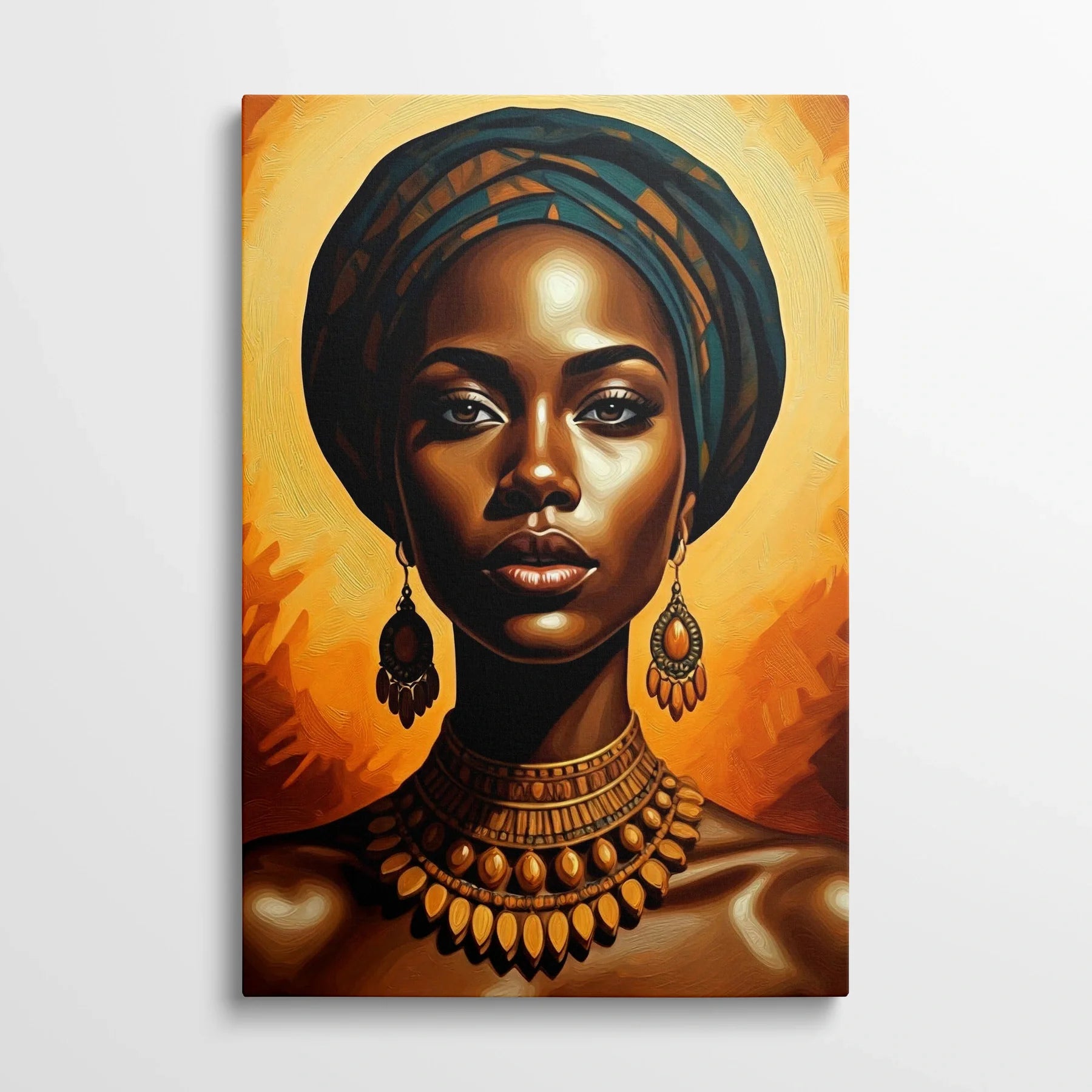 Tablou Modern - Femeie Africană cu Stil Expresiv - vedere din fata