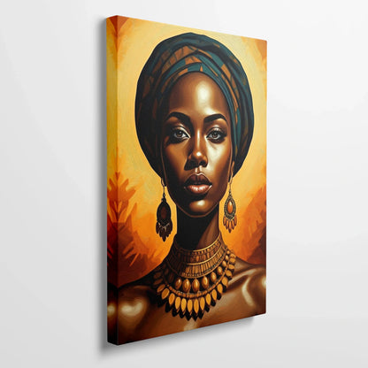Tablou Modern - Femeie Africană cu Stil Expresiv - vedere din lateral
