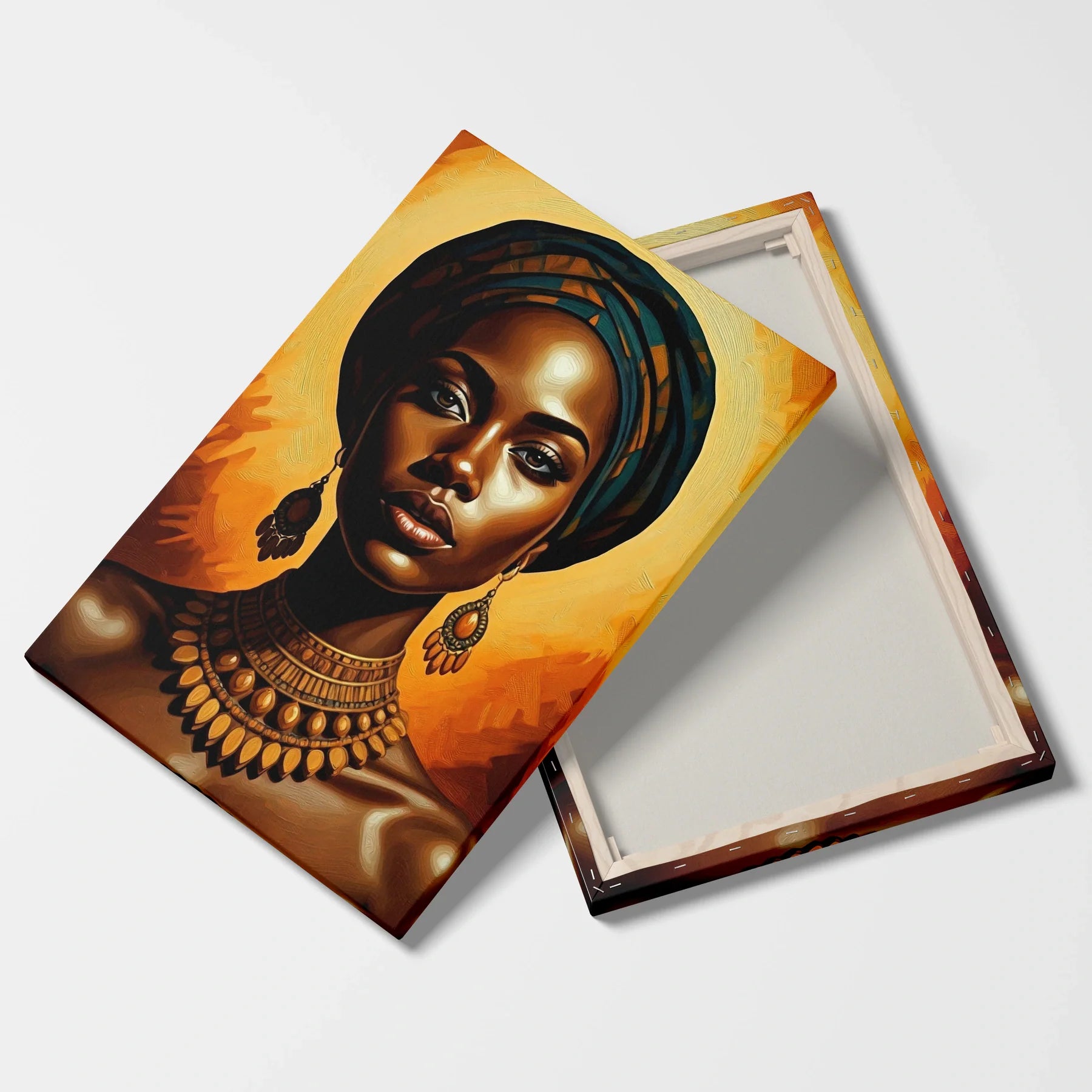 Tablou Modern - Femeie Africană cu Stil Expresiv - vedere fata verso