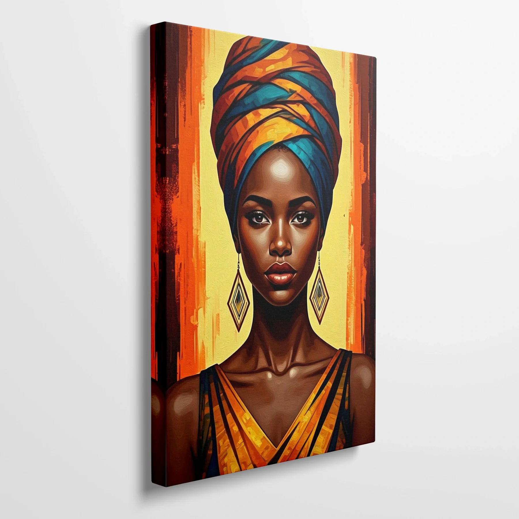 Tablou Modern - Femeie Africană Expresivă - vedere din lateral
