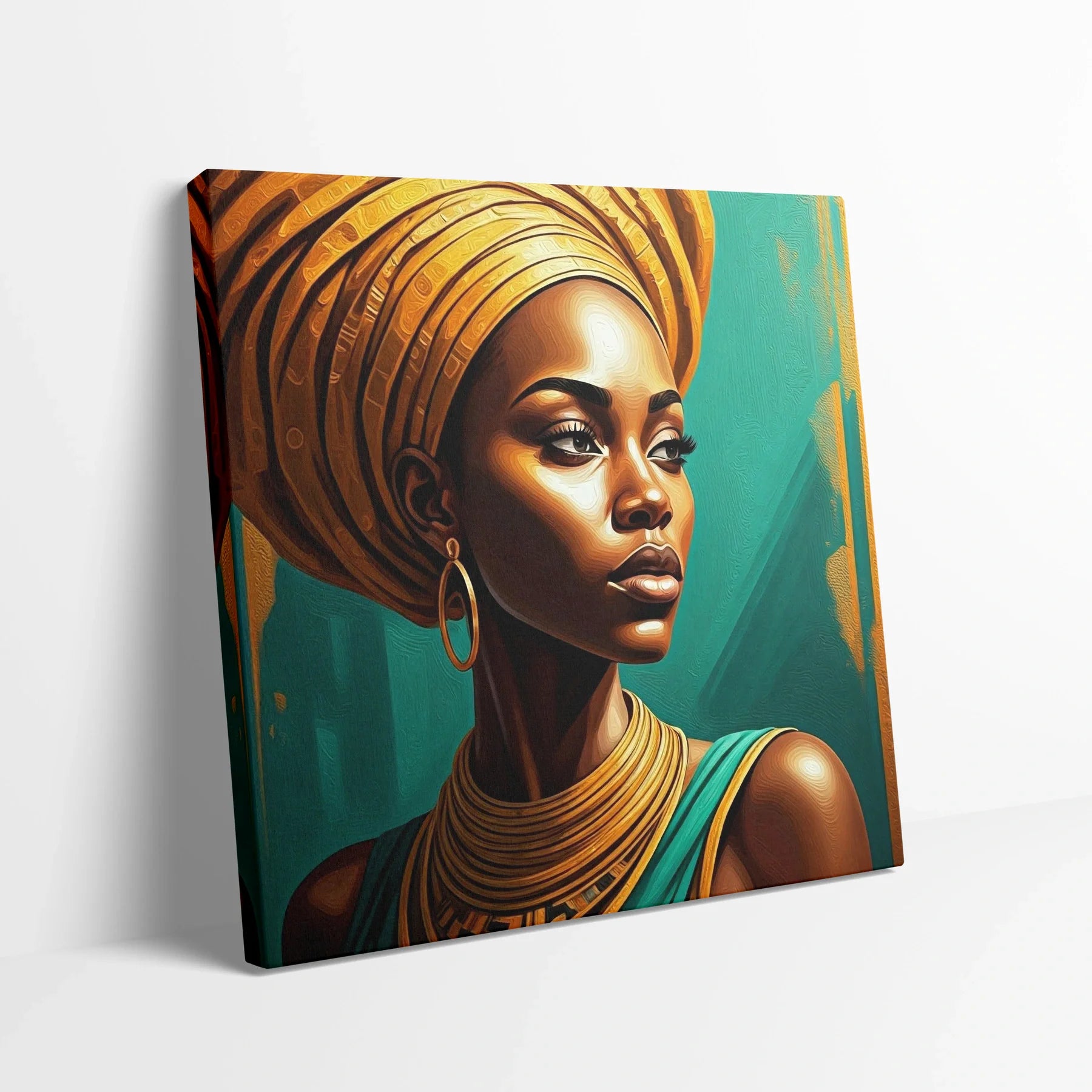Tablou Modern - Femeie Africană în Stil Artistic - vedere din lateral