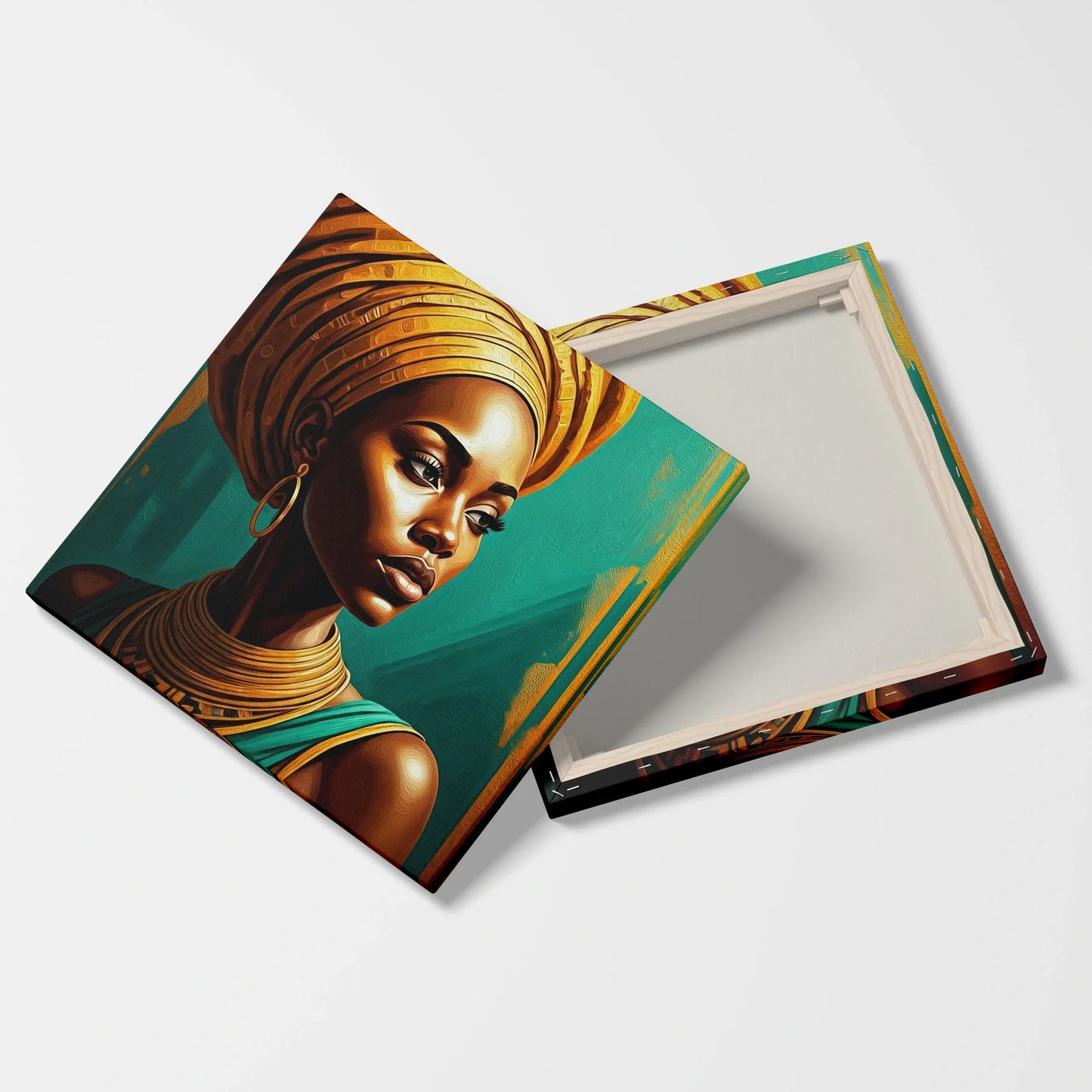 Tablou Modern - Femeie Africană în Stil Artistic - vedere fata verso