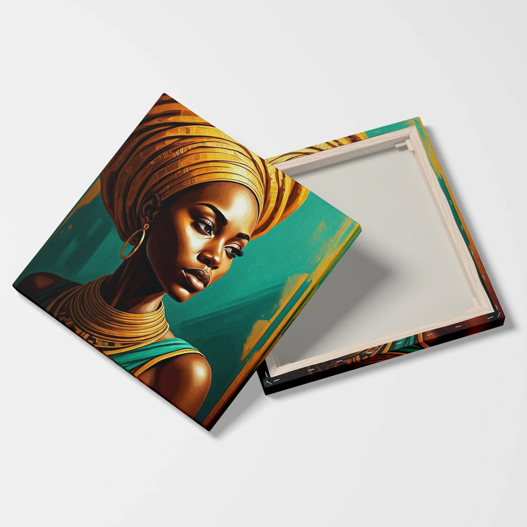 Tablou Modern - Femeie Africană în Stil Artistic - vedere fata verso