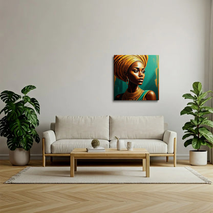 Tablou Modern - Femeie Africană în Stil Artistic - vedere living