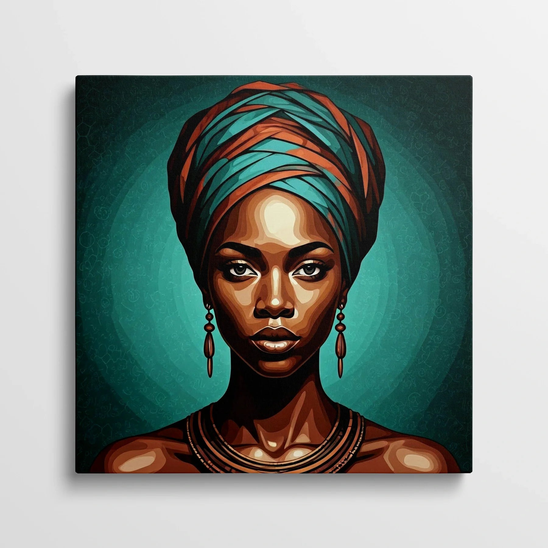 Tablou Modern - Portret Geometric African - vedere din fata