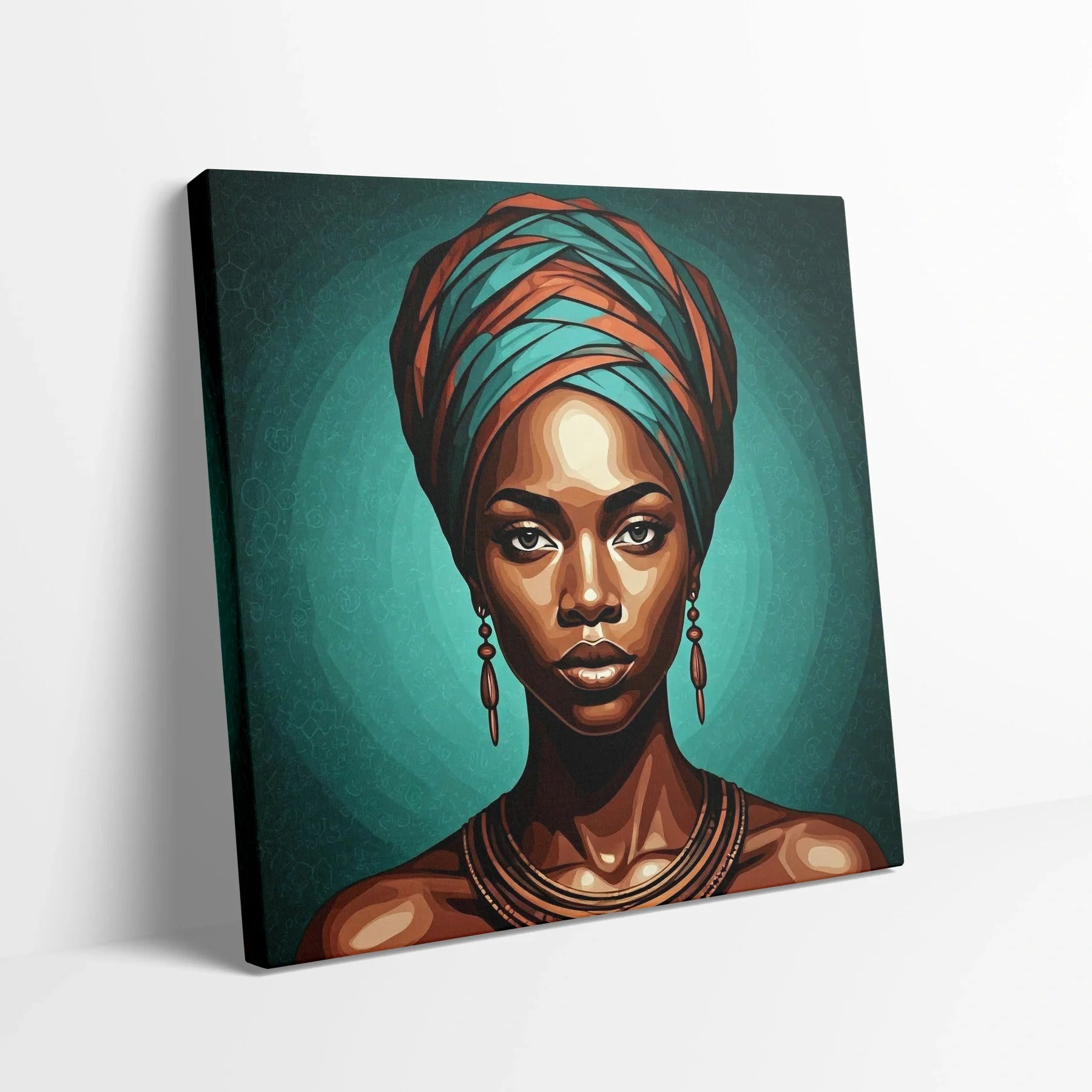 Tablou Modern - Portret Geometric African - vedere din lateral