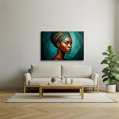 Tablou Modern - Portret Geometric Femeiesc - vedere living