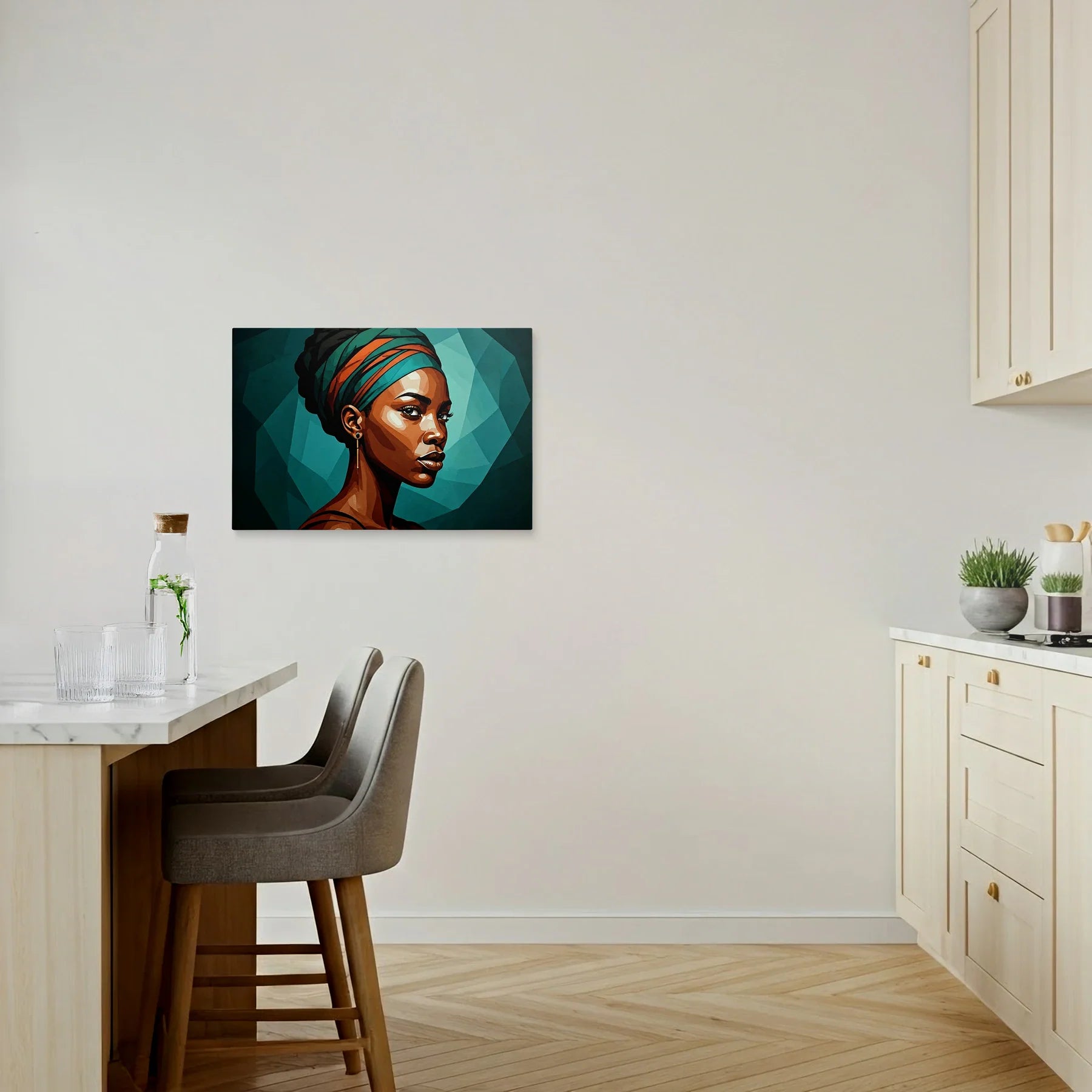 Tablou Modern - Portret Geometric Femeiesc - vedere bucatarie