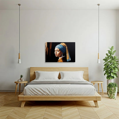 Tablou Modern - Portret Geometric Feminin 5 - vedere dormitor