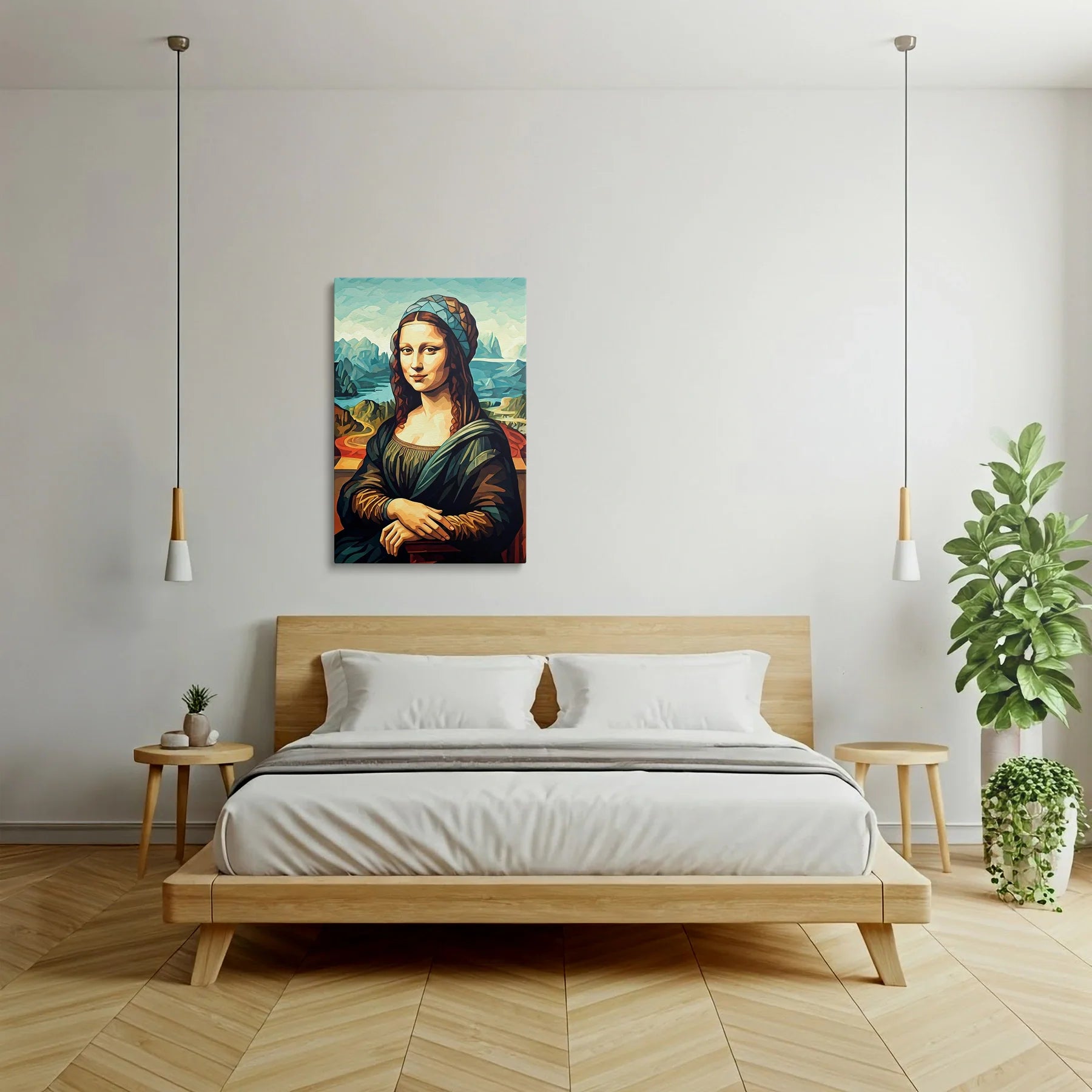Tablou Modern - Portret Geometric Feminin 4 - vedere dormitor