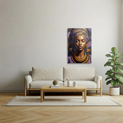 Tablou Modern - Portret Geometric African Expresiv - vedere living