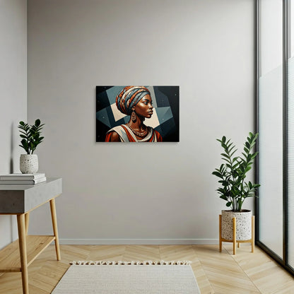 Tablou Modern - Portret Geometric Feminin Exprimat - vedere hol