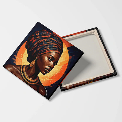 Tablou Modern - Portret Geometric African Expresiv 2 - vedere fata verso