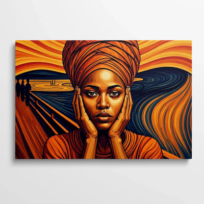 Tablou Modern - Portret Geometric African 4 - vedere din fata