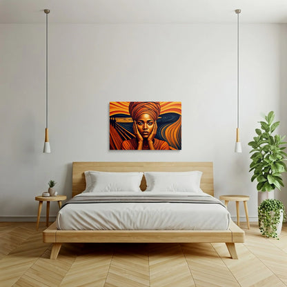 Tablou Modern - Portret Geometric African 4 - vedere dormitor