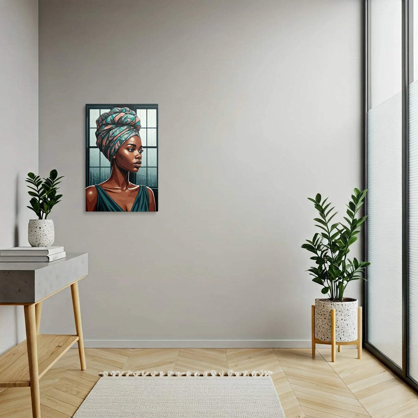 Tablou Modern - Portret Geometric Feminin - vedere hol